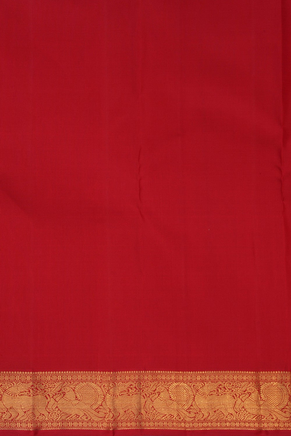Image of Kanchipuram Silk Red Kattam Saree